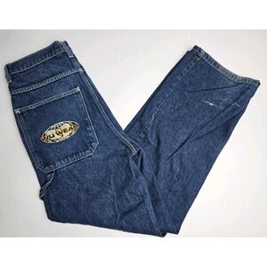 Wu Wear Men's Vintage Baggy Denim Jeans Hip Hop Y2k Skater 34x32